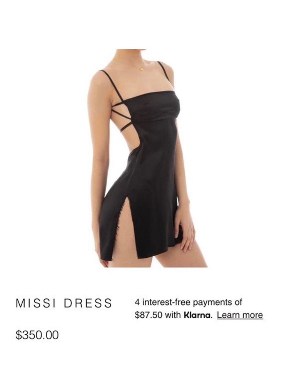 ARE YOU AM I Black Slip Mini Dress with Side Cutouts